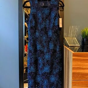 NEW Blue Lace Sheath Dress